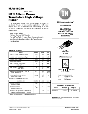 MJW18020 Datasheet PDF ON Semiconductor