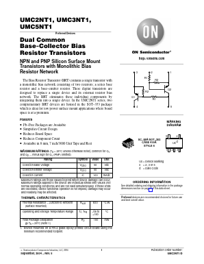 UMC3NT2 Datasheet PDF ON Semiconductor