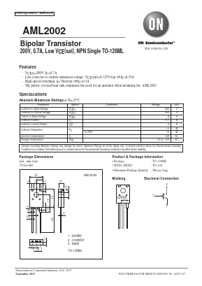 AML2002 Datasheet PDF ON Semiconductor
