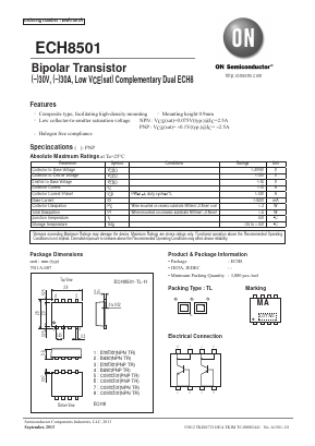 ECH8501 Datasheet PDF ON Semiconductor