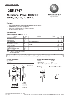 2SK3747 Datasheet PDF ON Semiconductor