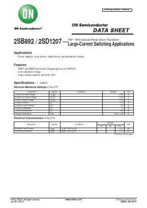 D1207 Datasheet PDF ON Semiconductor