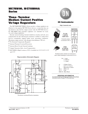 MC78M08CDTRK Datasheet PDF ON Semiconductor
