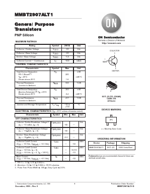 MMBT2907ALT1 Datasheet PDF ON Semiconductor