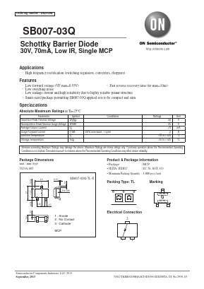 SB007-03Q-TL-E Datasheet PDF ON Semiconductor