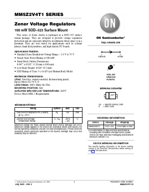 MM5ZXXXXT1 Datasheet PDF ON Semiconductor