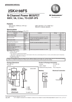 2SK4198FS Datasheet PDF ON Semiconductor