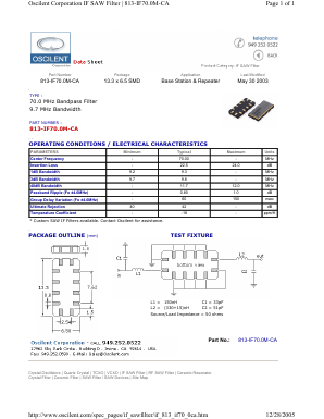 813-IF70.0M-CA Datasheet PDF Oscilent Corporation