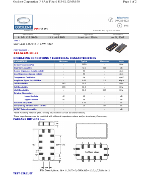 813-SL125.0M-30 Datasheet PDF Oscilent Corporation