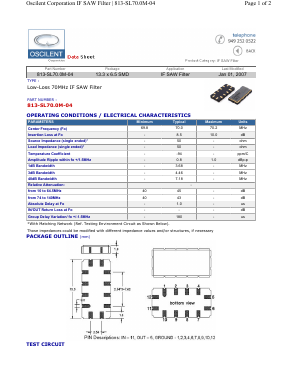 813-SL70.0M-04 Datasheet PDF Oscilent Corporation
