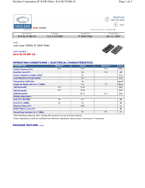 813-SL70.0M-16 Datasheet PDF Oscilent Corporation