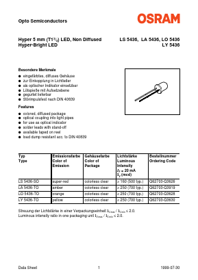 LA5436 Datasheet PDF OSRAM GmbH