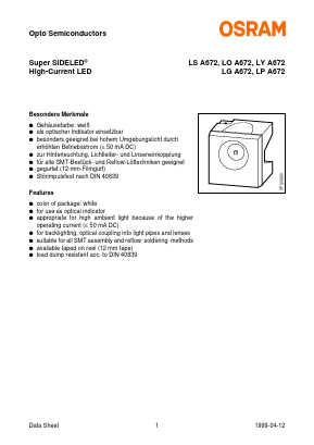 LGA672 Datasheet PDF OSRAM GmbH