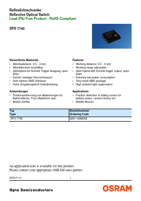 SFH-7740 Datasheet PDF OSRAM GmbH