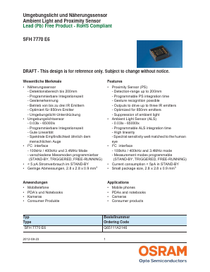 SFH7770E6 Datasheet PDF OSRAM GmbH