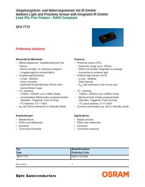 SFH7773 Datasheet PDF OSRAM GmbH