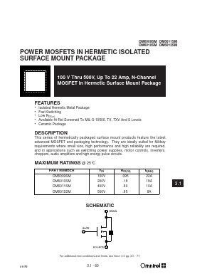 OM6009SM Datasheet PDF Omnirel Corp => IRF