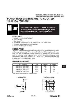 OM6109SA Datasheet PDF Omnirel Corp => IRF