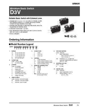 D3V-16-2 Datasheet PDF OMRON Corporation