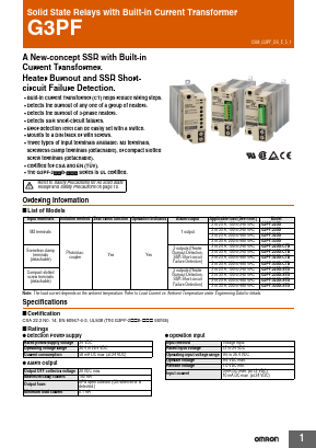 G3PF-525B-CTB Datasheet PDF OMRON Corporation