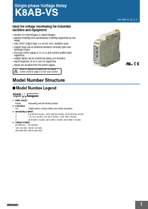 K8AB-VS224VAC/DC Datasheet PDF OMRON Corporation