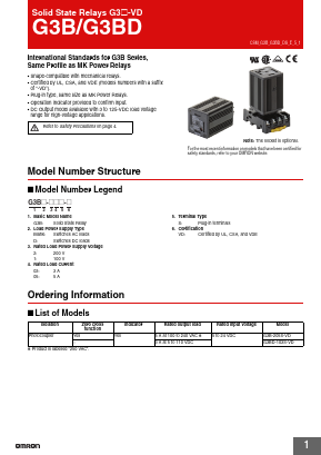 G3B-205S-VD Datasheet PDF OMRON Corporation