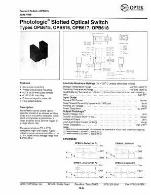 OPB618 Datasheet PDF Optek Technology