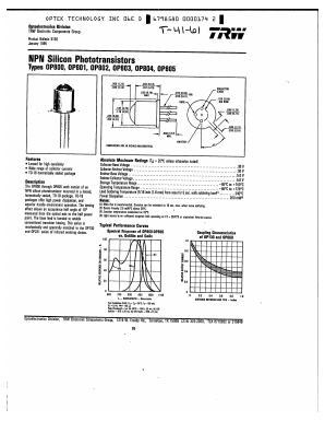 OP801 Datasheet PDF Optek Technology
