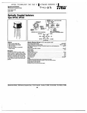 OPI103 Datasheet PDF Optek Technology