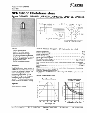 OP801SL Datasheet PDF Optek Technology