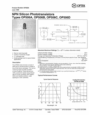 OP506A Datasheet PDF Optek Technology