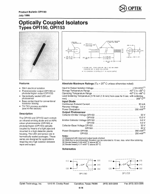 OPI153 Datasheet PDF Optek Technology