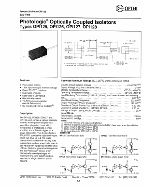 OPI127 Datasheet PDF Optek Technology
