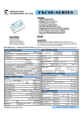 FKC08-24D05 Datasheet PDF Power Mate Technology