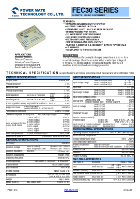 FEC30-12S05 Datasheet PDF Power Mate Technology