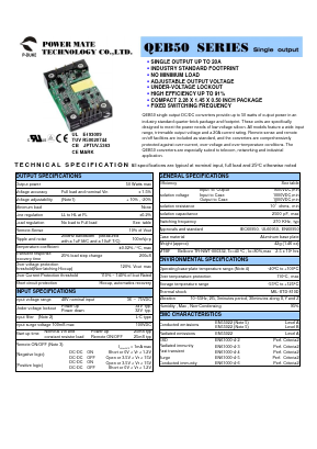QEB50-48S05 Datasheet PDF Power Mate Technology