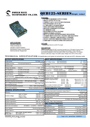 QEB125 Datasheet PDF Power Mate Technology