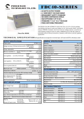 FDC40-24T0512 Datasheet PDF Power Mate Technology