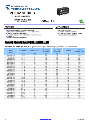 PDL02-05D12 Datasheet PDF Power Mate Technology