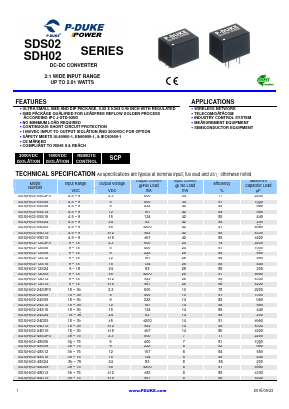 SDH02-05D15H Datasheet PDF Power Mate Technology