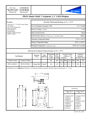 PD29-CADO12 Datasheet PDF P-tec Corporation