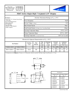 PD07-CCDG13 Datasheet PDF P-tec Corporation