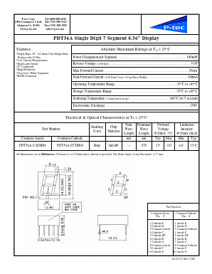PDT56A-CCDB04 Datasheet PDF P-tec Corporation