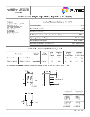 PD001-CADR12 Datasheet PDF P-tec Corporation