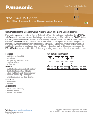 EX-11SEA-PN Datasheet PDF Panasonic Battery Group