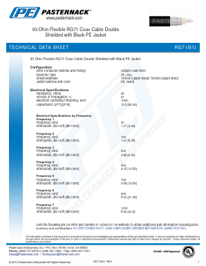 RG71B-U Datasheet PDF Pasternack Enterprises, Inc.