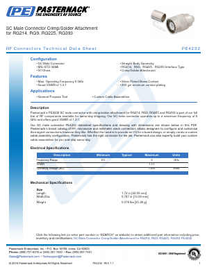 PE4232 Datasheet PDF Pasternack Enterprises, Inc.