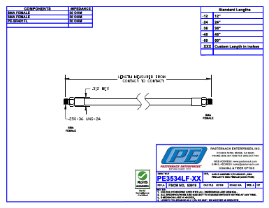 PE3534LF-XX Datasheet PDF Pasternack Enterprises, Inc.