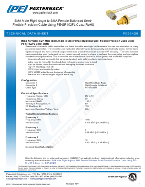PE39428LF-100CM Datasheet PDF Pasternack Enterprises, Inc.