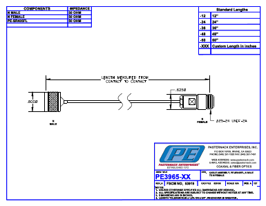PE3965-XX Datasheet PDF Pasternack Enterprises, Inc.